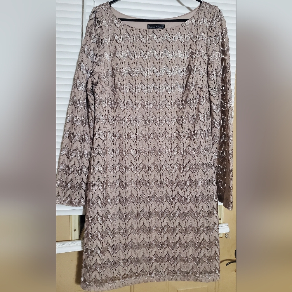 Jessica Howard Elegant Dress in Taupe, Mother Of The Bride, MIL DRESS